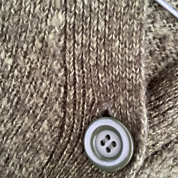 Linda Matthews green hooded button up long sleeve cardigan sweater top shirt S - Picture 9 of 17